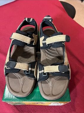 RedHead Black and Tan Women’s Hook-and-Loop Sandals